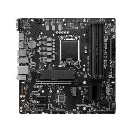 MSI | PRO B760M-P DDR4 | Rodzina procesorów Intel | Gniazdo procesora LGA1700 | DDR4 DIMM | Gniazda pamięci 4 | Obsługiwane inte MSI | PRO B760M-P DDR4 | Rodzina procesorów Intel | Gniazdo procesora LGA1700 | DDR4 DIMM | Gniazda pamięci 4 | Obsługiwane inte