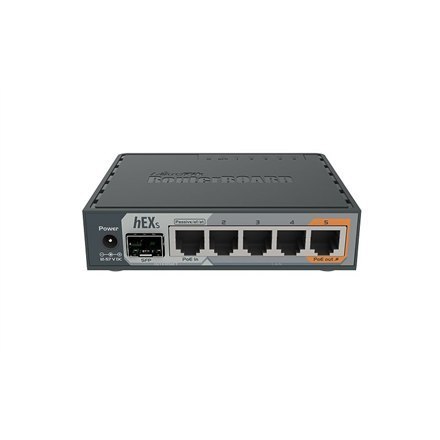 Mikrotik Wired Ethernet Router RB760iGS, hEX S, Dual Core 880MHz CPU, 256MB RAM, 16 MB (MicroSD), 5xGigabit LAN, 1xSFP, USB, IPs Mikrotik Wired Ethernet Router RB760iGS, hEX S, Dual Core 880MHz CPU, 256MB RAM, 16 MB (MicroSD), 5xGigabit LAN, 1xSFP, USB, IPs