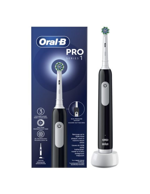 Oral-B | Pro Series 1 Cross Action | Elektryczna szczoteczka do zębów | Akumulatorowa | Dla dorosłych | Czarna | Liczba główek s Oral-B | Pro Series 1 Cross Action | Elektryczna szczoteczka do zębów | Akumulatorowa | Dla dorosłych | Czarna | Liczba główek s