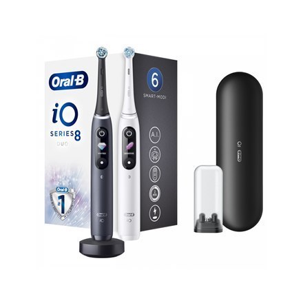 Oral-B | iO8 Series Duo | Elektryczna szczoteczka do zębów | Akumulatorowa | Dla dorosłych | ml | Liczba główek | Czarny Onyks/B Oral-B | iO8 Series Duo | Elektryczna szczoteczka do zębów | Akumulatorowa | Dla dorosłych | ml | Liczba główek | Czarny Onyks/B
