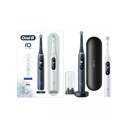 Oral-B | iO8 Series Duo | Elektryczna szczoteczka do zębów | Akumulatorowa | Dla dorosłych | ml | Liczba główek | Czarny Onyks/B Oral-B | iO8 Series Duo | Elektryczna szczoteczka do zębów | Akumulatorowa | Dla dorosłych | ml | Liczba główek | Czarny Onyks/B
