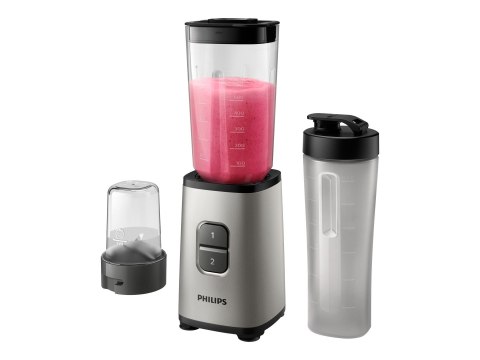Philips Mini Blender | HR2604/80 Daily Collection | Tabletop | 350 W | Jar material Plastic/Glass | Jar capacity 0.6+0.6 L | Ice Philips Mini Blender | HR2604/80 Daily Collection | Tabletop | 350 W | Jar material Plastic/Glass | Jar capacity 0.6+0.6 L | Ice