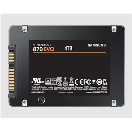 Samsung | SSD | 870 EVO | 4000 GB | Format SSD 2,5" | Interfejs SSD SATA III | Prędkość odczytu 560 MB/s | Prędkość zapisu 530 M Samsung | SSD | 870 EVO | 4000 GB | Format SSD 2,5" | Interfejs SSD SATA III | Prędkość odczytu 560 MB/s | Prędkość zapisu 530 M