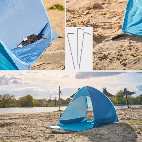 Namiot plażowy ogrodowy samorozkładający niebieski Namiot plażowy ogrodowy samorozkładający niebieski