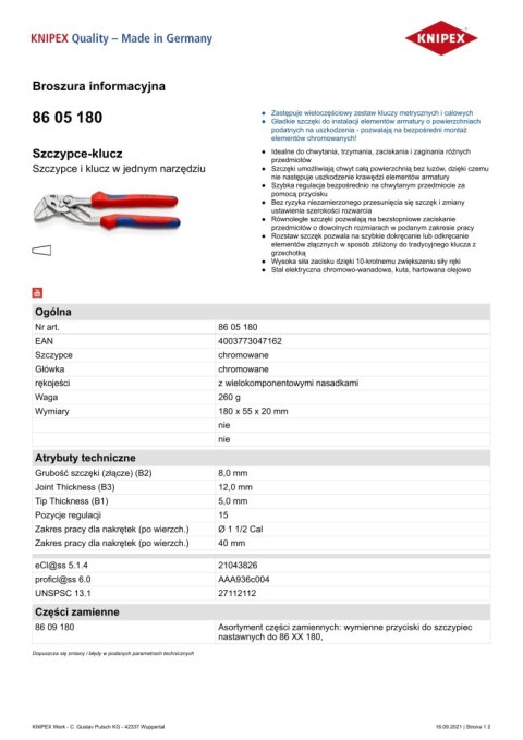 SZCZYPCE-KLUCZ 180MM SZCZYPCE-KLUCZ 180MM