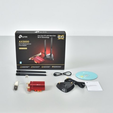 TP-LINK | TX3000E | AX3000 Wi-Fi 6 Bluetooth 5.0 PCIe Adapter | 2.4GHz/5GHz | Antena typu 2xHigh-Gain External Antennas | 574+24 TP-LINK | TX3000E | AX3000 Wi-Fi 6 Bluetooth 5.0 PCIe Adapter | 2.4GHz/5GHz | Antena typu 2xHigh-Gain External Antennas | 574+24