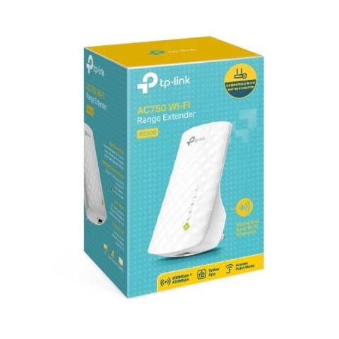 TP-LINK | RE200 | Extender | 802.11ac | 2.4GHz/5GHz | 300+433 Mbit/s | 10/100 Mbit/s | Porty Ethernet LAN (RJ-45) 1 | MU-MiMO Ni TP-LINK | RE200 | Extender | 802.11ac | 2.4GHz/5GHz | 300+433 Mbit/s | 10/100 Mbit/s | Porty Ethernet LAN (RJ-45) 1 | MU-MiMO Ni