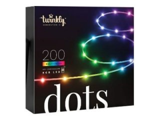 Twinkly Dots Smart LED 200 RGB (wielokolorowy), 10 m, czarny wirw|Twinkly