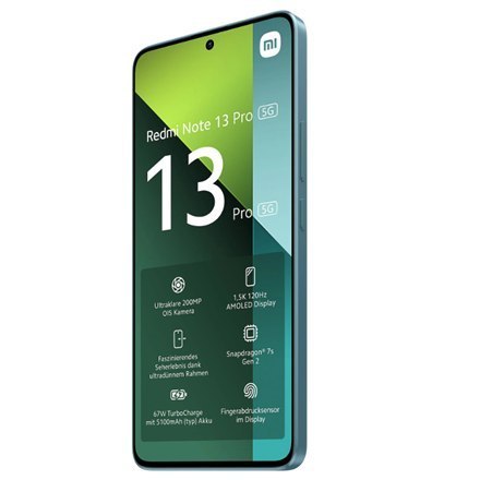 Xiaomi Redmi Note 13 Pro - Ocean Teal Smartphone z ekranem AMOLED 6.67", Qualcomm Snapdragon 7s Gen 2, 8 GB RAM, 256 GB, Dual SI Xiaomi Redmi Note 13 Pro - Ocean Teal Smartphone z ekranem AMOLED 6.67", Qualcomm Snapdragon 7s Gen 2, 8 GB RAM, 256 GB, Dual SI