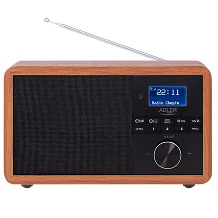 Adler | AD 1184 | Radio DAB+ Bluetooth | Czarny/brązowy | Funkcja alarmu Adler | AD 1184 | Radio DAB+ Bluetooth | Czarny/brązowy | Funkcja alarmu