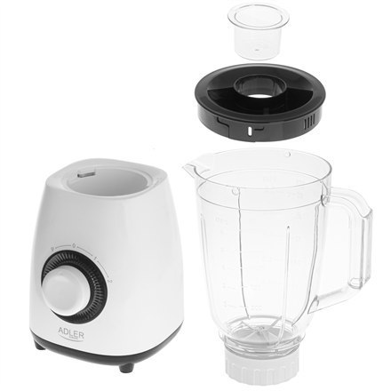 Adler | Blender ze słoikiem | AD 4085 | Tabletop | 1000 W | Materiał słoika Plastik | Pojemność słoika 1,5 L | Biały Adler | Blender ze słoikiem | AD 4085 | Tabletop | 1000 W | Materiał słoika Plastik | Pojemność słoika 1,5 L | Biały