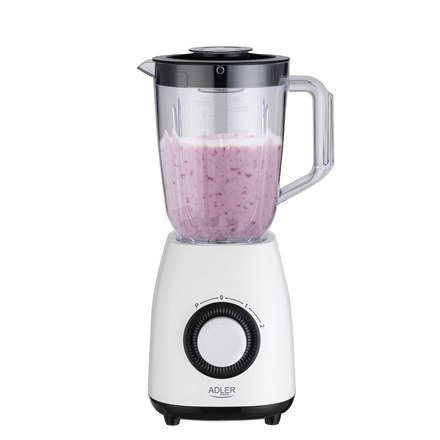 Adler | Blender ze słoikiem | AD 4085 | Tabletop | 1000 W | Materiał słoika Plastik | Pojemność słoika 1,5 L | Biały Adler | Blender ze słoikiem | AD 4085 | Tabletop | 1000 W | Materiał słoika Plastik | Pojemność słoika 1,5 L | Biały