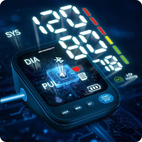 Ciśnieniomierz naramienny z polskimi komunikatami i bluetooth BD-123 Berdsen Ciśnieniomierz naramienny z polskimi komunikatami i bluetooth BD-123 Berdsen