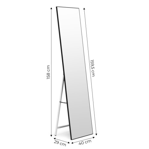 Duże lustro stojące 159 cm aluminium czarna rama ModernHome Duże lustro stojące 159 cm aluminium czarna rama ModernHome