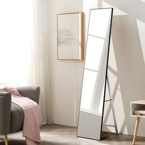 Duże lustro stojące 159 cm aluminium czarna rama ModernHome Duże lustro stojące 159 cm aluminium czarna rama ModernHome