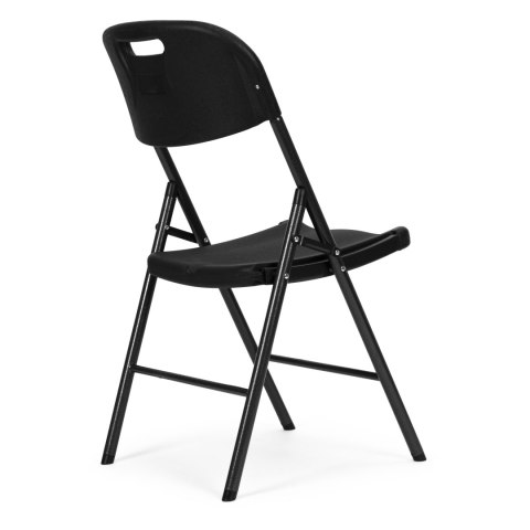 Komplet 4 krzeseł składanych zestaw cateringowy metal HDPE czarne ModernHome Komplet 4 krzeseł składanych zestaw cateringowy metal HDPE czarne ModernHome