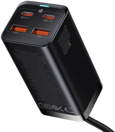 ŁADOWARKA SIECIOWA Baseus GaN 3 Pro Desktop Fast Charger CCGP000101 100W 2x USB-A 2x USB-C PD 3.0 QC 4.0+ ŁADOWARKA SIECIOWA Baseus GaN 3 Pro Desktop Fast Charger CCGP000101 100W 2x USB-A 2x USB-C PD 3.0 QC 4.0+