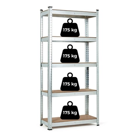 Regał magazynowy 180x90x40 cm stal galwanizowana 5 półek 875 kg ModernHome Regał magazynowy 180x90x40 cm stal galwanizowana 5 półek 875 kg ModernHome