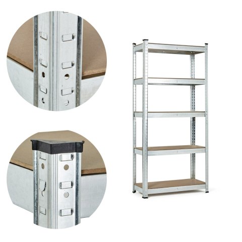 Regał magazynowy 180x90x40 cm stal galwanizowana 5 półek 875 kg ModernHome Regał magazynowy 180x90x40 cm stal galwanizowana 5 półek 875 kg ModernHome