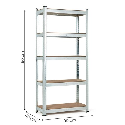 Regał magazynowy 180x90x40 cm stal galwanizowana 5 półek 875 kg ModernHome Regał magazynowy 180x90x40 cm stal galwanizowana 5 półek 875 kg ModernHome