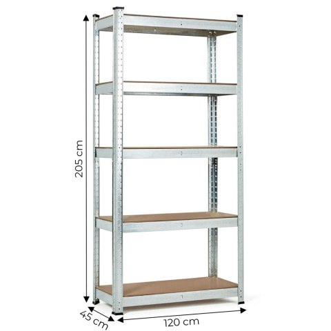 Regał magazynowy 205x120x45 cm stal galwanizowana 5 półek 875 kg ModernHome Regał magazynowy 205x120x45 cm stal galwanizowana 5 półek 875 kg ModernHome