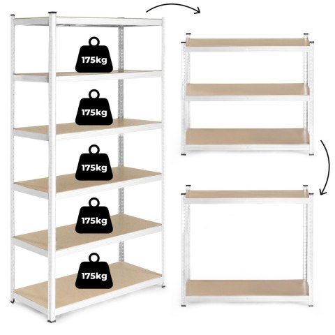 Regał magazynowy 222x110x50 cm stal galwanizowana 6 półek 1050 kg ModernHome Regał magazynowy 222x110x50 cm stal galwanizowana 6 półek 1050 kg ModernHome