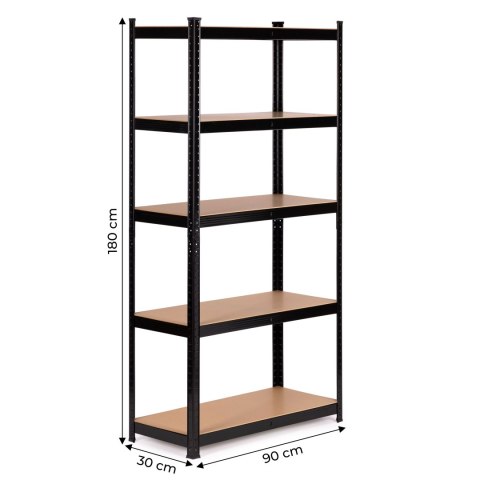 Regał metalowy magazynowy 180x90x30 cm do garażu piwnicy 5 półek 875 kg ModernHome Regał metalowy magazynowy 180x90x30 cm do garażu piwnicy 5 półek 875 kg ModernHome