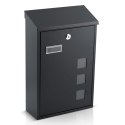 Skrzynka na listy 39x25,5x12 cm czarna HM-864