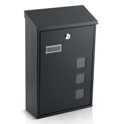 Skrzynka na listy 39x25,5x12 cm czarna HM-864 Skrzynka na listy 39x25,5x12 cm czarna HM-864