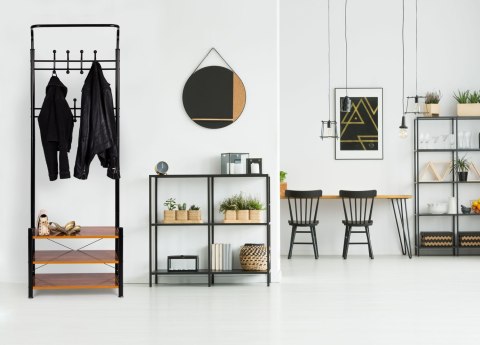 Wieszak stojący 18 haków z półkami na buty ModernHome Wieszak stojący 18 haków z półkami na buty ModernHome