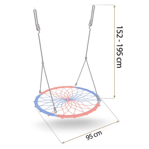 Huśtawka bocianie gniazdo SWINGO 95 cm niebiesko-czerwona Huśtawka bocianie gniazdo SWINGO 95 cm niebiesko-czerwona