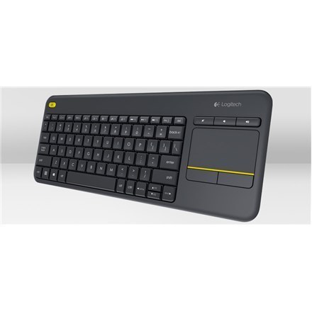 Logitech | K400 Plus | Klawiatura z gładzikiem | Bezprzewodowa | NL | Czarna | Port USB | 380 g Logitech | K400 Plus | Klawiatura z gładzikiem | Bezprzewodowa | NL | Czarna | Port USB | 380 g