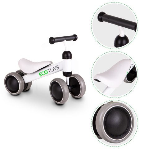 Rowerek biegowy treningowy mini rower dla dzieci biały ECOTOYS Rowerek biegowy treningowy mini rower dla dzieci biały ECOTOYS