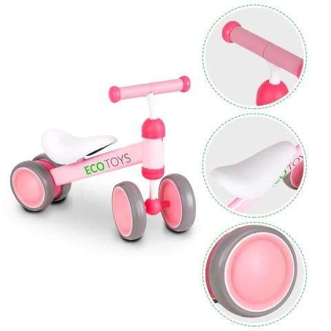 Rowerek biegowy treningowy mini rower dla dzieci różowy ECOTOYS Rowerek biegowy treningowy mini rower dla dzieci różowy ECOTOYS