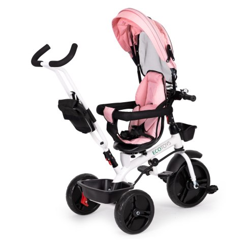 Rowerek trójkołowy spacerówka obracany fotelik 360* Różowy ECOTOYS Rowerek trójkołowy spacerówka obracany fotelik 360* Różowy ECOTOYS