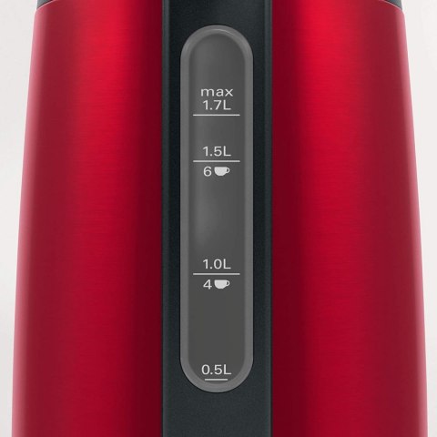 Bosch | Czajnik | DesignLine TWK3P424 | Elektryczny | 2400 W | 1,7 L | Stal szlachetna | Podstawa obrotowa 360° | Czerwony Bosch | Czajnik | DesignLine TWK3P424 | Elektryczny | 2400 W | 1,7 L | Stal szlachetna | Podstawa obrotowa 360° | Czerwony