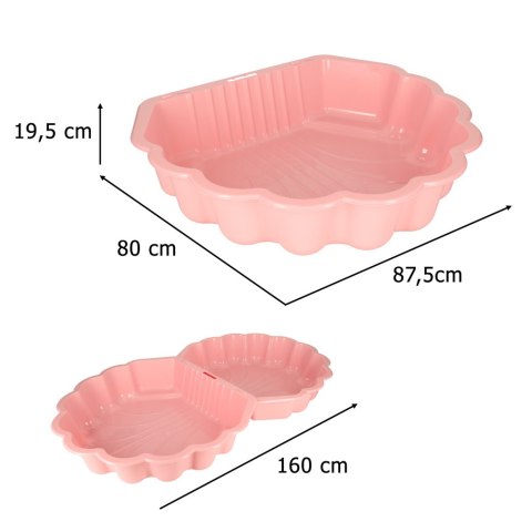 Piaskownica zamykana basen Muszelka Twins podwójna 2w1 160x87,5x19,5cm różowa Piaskownica zamykana basen Muszelka Twins podwójna 2w1 160x87,5x19,5cm różowa