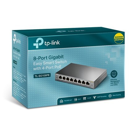TP-LINK | Smart Switch | TL-SG108PE | Web Managed | Desktop | Porty 1 Gb/s (RJ-45) w ilości 4 | Porty PoE w ilości 4 | Porty PoE TP-LINK | Smart Switch | TL-SG108PE | Web Managed | Desktop | Porty 1 Gb/s (RJ-45) w ilości 4 | Porty PoE w ilości 4 | Porty PoE