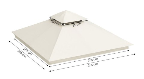 Dach do pawilonu ogrodowego 3x3 m wodoodporne poszycie otwór wentylacyjny beżowy MultiGarden Dach do pawilonu ogrodowego 3x3 m wodoodporne poszycie otwór wentylacyjny beżowy MultiGarden