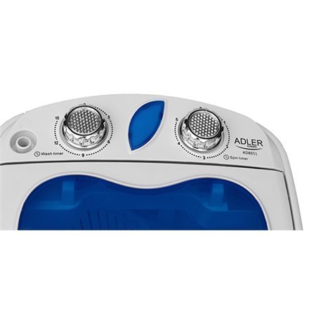 Adler | AD 8051 | Pralka | Klasa efektywności energetycznej | Ładowanie od góry | Pojemność prania 3 kg | Nieokreślone obroty | Adler | AD 8051 | Pralka | Klasa efektywności energetycznej | Ładowanie od góry | Pojemność prania 3 kg | Nieokreślone obroty |