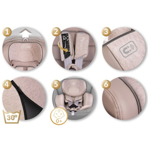 Fotelik samochodowy Nukido Aero Line beżowy 0-36 kg ISOFIX Fotelik samochodowy Nukido Aero Line beżowy 0-36 kg ISOFIX