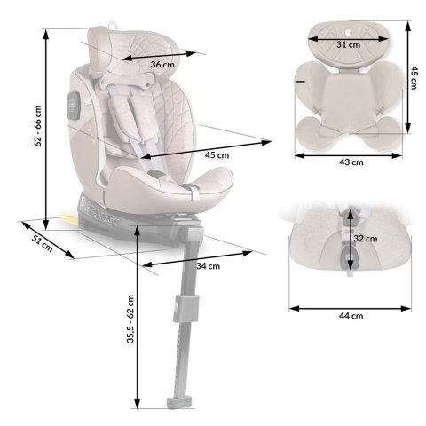 Fotelik samochodowy Nukido Aero Line beżowy 0-36 kg ISOFIX Fotelik samochodowy Nukido Aero Line beżowy 0-36 kg ISOFIX