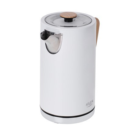 Czajnik elektryczny Adler AD 1347w, 2200 W, 1.5 L, ze stali nierdzewnej, biały, obrotowa podstawa 360°. Czajnik elektryczny Adler AD 1347w, 2200 W, 1.5 L, ze stali nierdzewnej, biały, obrotowa podstawa 360°.