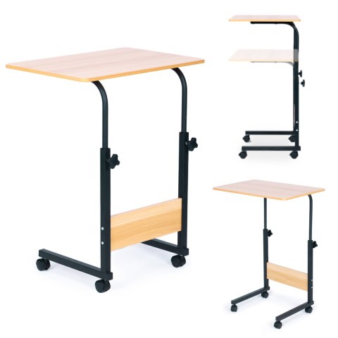 Stolik pod laptopa z kółkami biurko dostawiane do fotela kanapy brązowy ModernHome Stolik pod laptopa z kółkami biurko dostawiane do fotela kanapy brązowy ModernHome