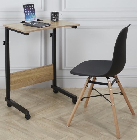 Stolik pod laptopa z kółkami biurko dostawiane do fotela kanapy brązowy ModernHome Stolik pod laptopa z kółkami biurko dostawiane do fotela kanapy brązowy ModernHome