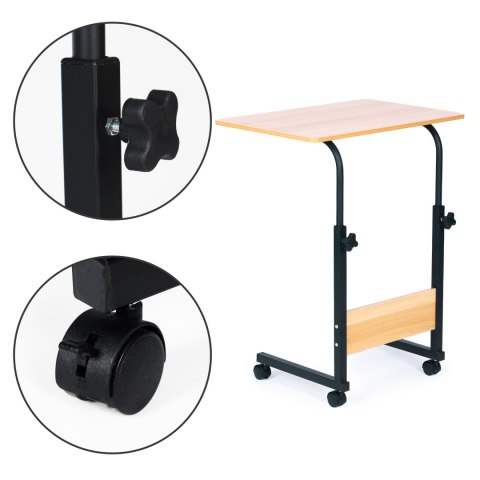 Stolik pod laptopa z kółkami biurko dostawiane do fotela kanapy brązowy ModernHome Stolik pod laptopa z kółkami biurko dostawiane do fotela kanapy brązowy ModernHome