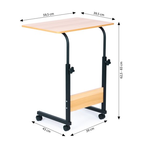 Stolik pod laptopa z kółkami biurko dostawiane do fotela kanapy brązowy ModernHome Stolik pod laptopa z kółkami biurko dostawiane do fotela kanapy brązowy ModernHome