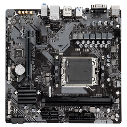 Gigabyte | A620M S2H 1.0 M/B | Rodzina procesorów AMD | Gniazdo procesora AM5 | DDR5 DIMM | Gniazda pamięci 2 | Obsługiwane inte