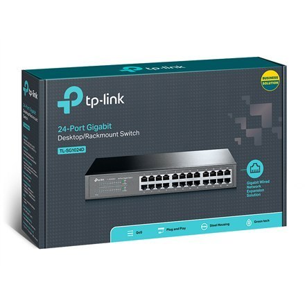 TP-Link TL-SG1024D - przełącznik - 24 porty - do montażu w stelażu TP-Link TL-SG1024D - przełącznik - 24 porty - do montażu w stelażu