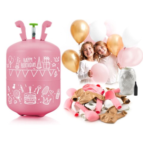Butla z helem 0,20 m3 z balonami i wstążką Ricokids Butla z helem 0,20 m3 z balonami i wstążką Ricokids